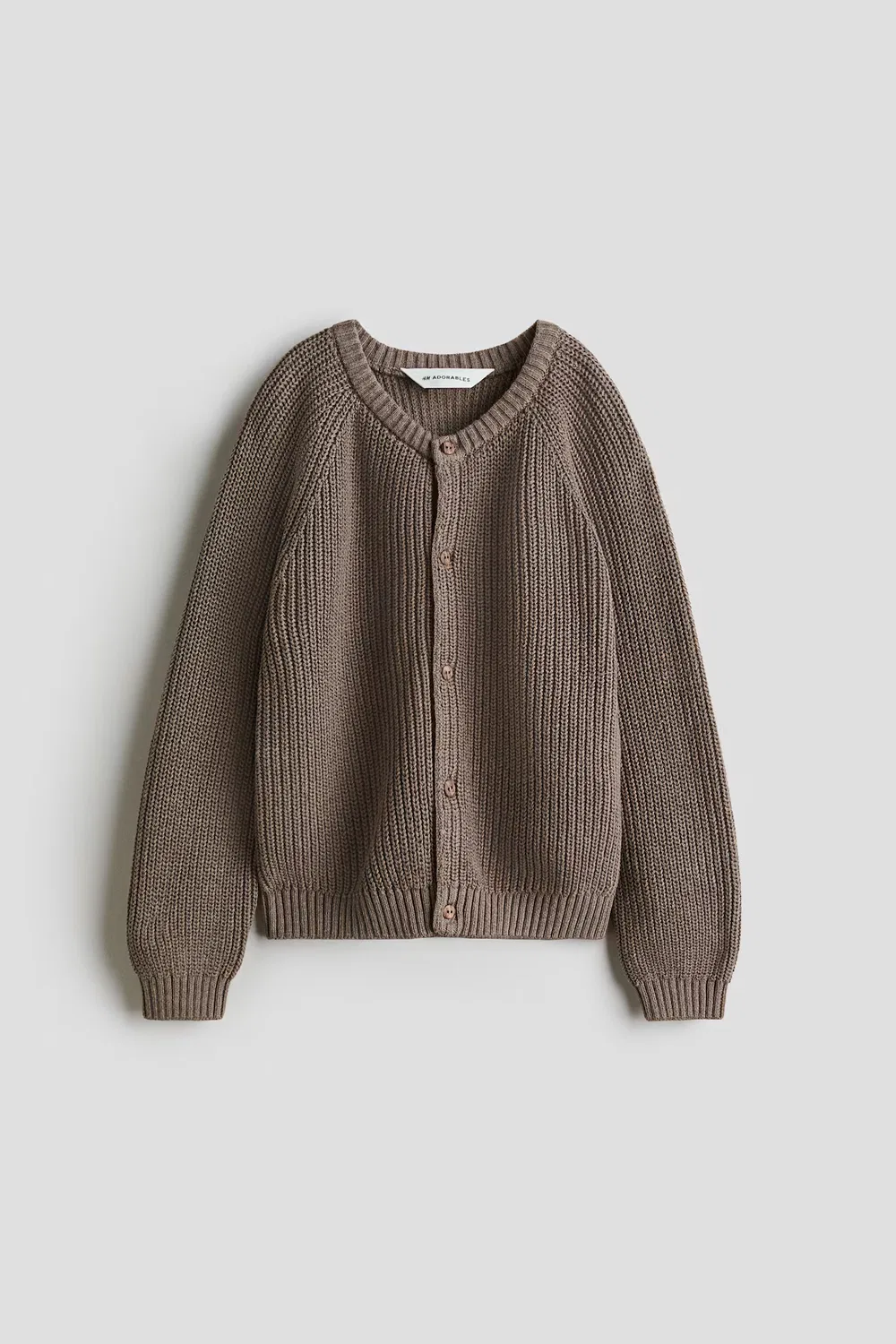 картинка Вязаный кардиган из хлопка H&M, Taupe от магазина Одежда+