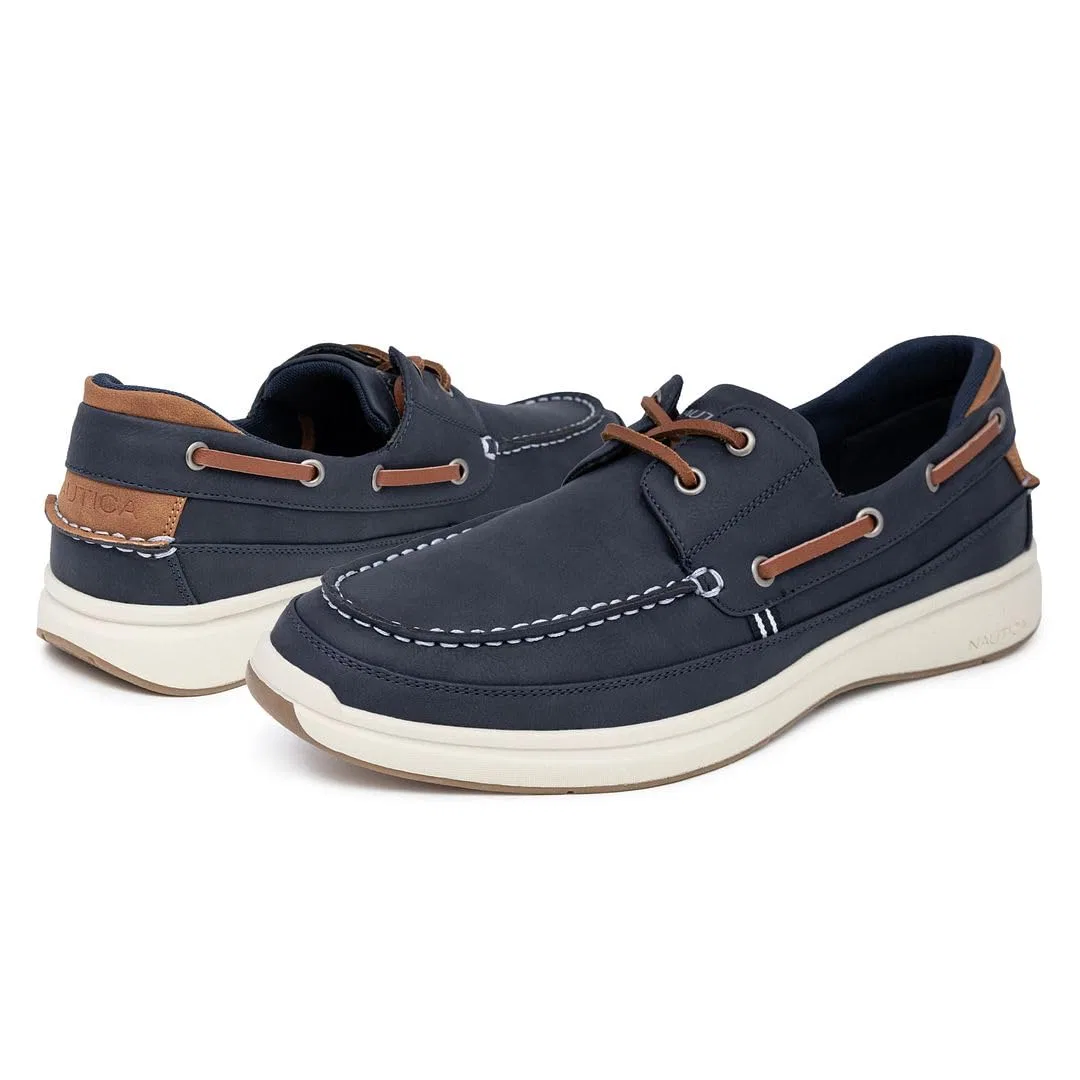 картинка Мужские топсайдеры на шнуровке с контрастной строчкой Nautica, Zapato Denim от магазина Одежда+