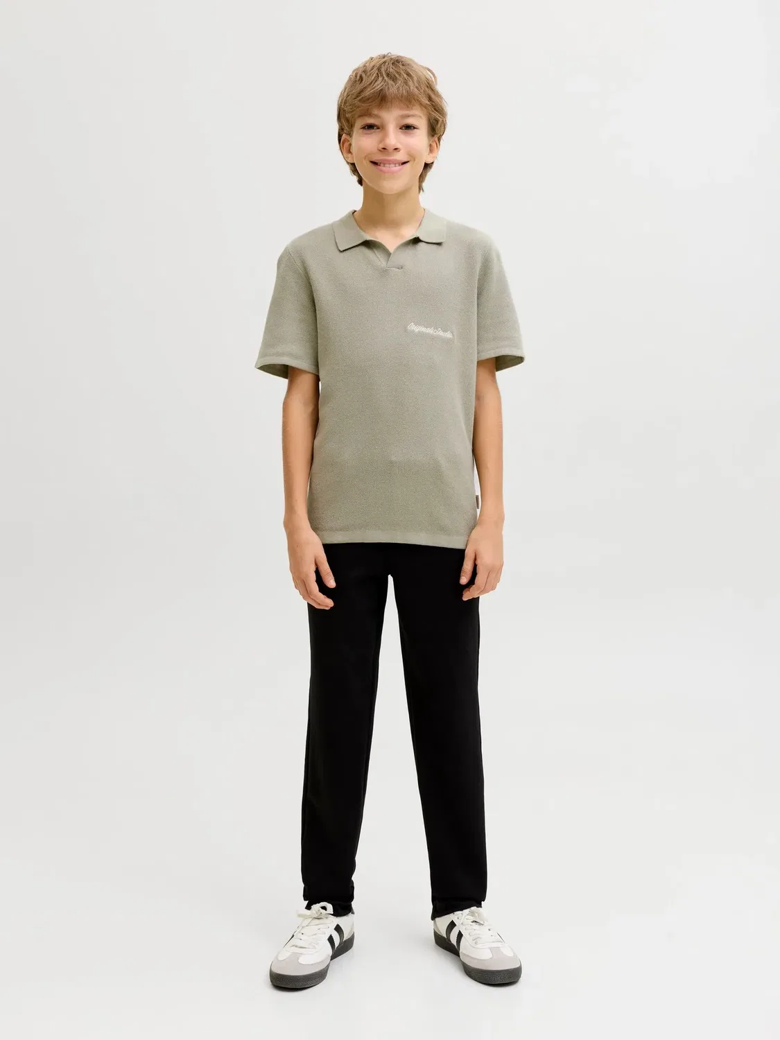 картинка Стрикпольо короткий рукав JACK & JONES Junior, seagrass от магазина Одежда+