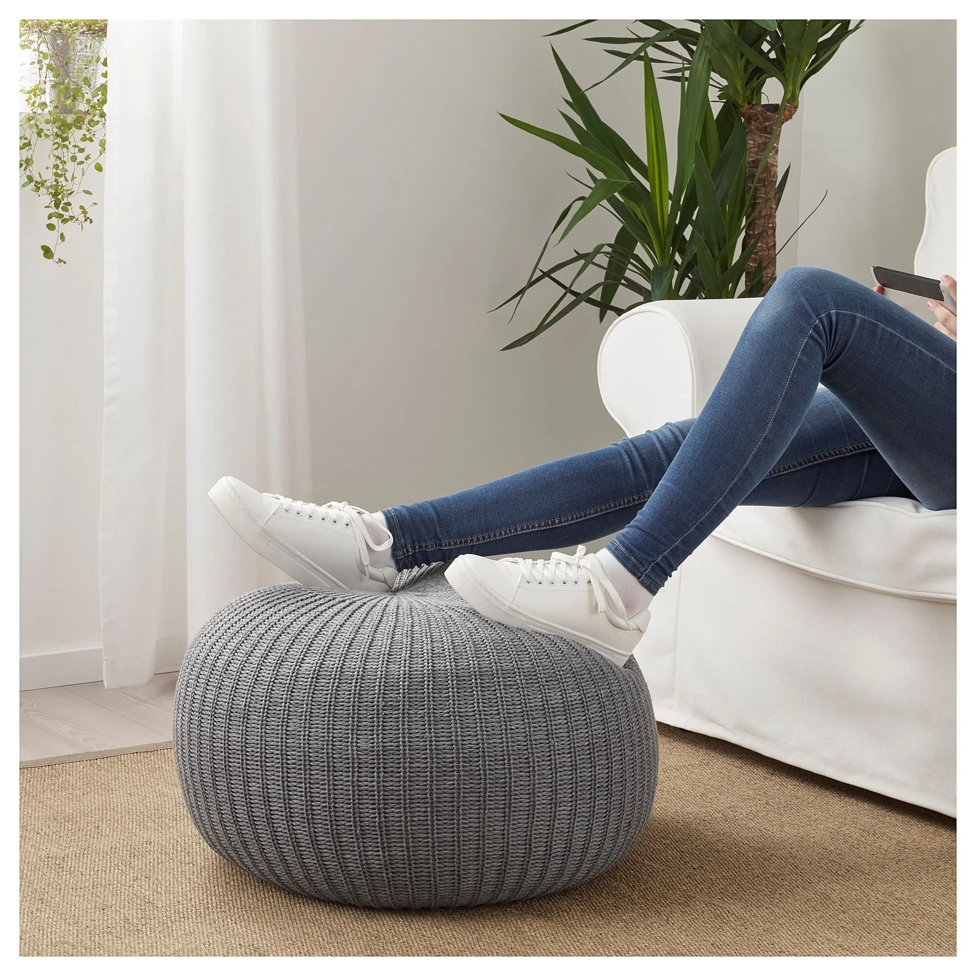 картинка Пуф, серый, 56 см, SANDARED IKEA от магазина Одежда+
