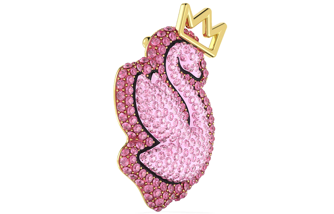 картинка Брошь "Лебедь" для женщин Swan Brooches Swarovski, розовый от магазина Одежда+