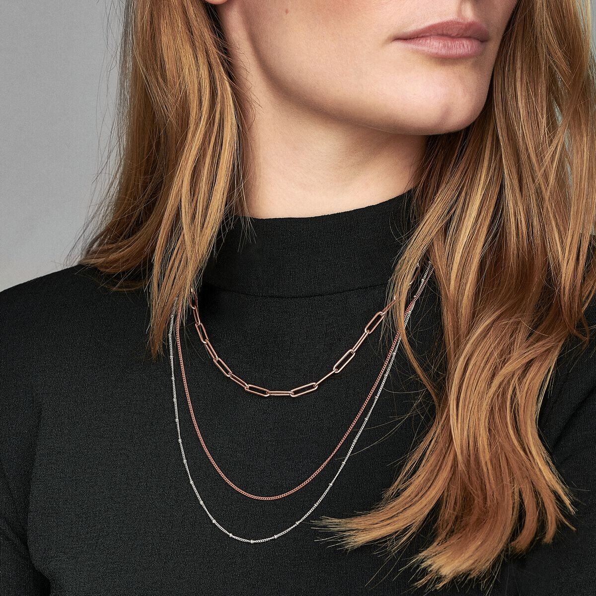 картинка Колье-цепочка Pandora Curb, 23,6 дюйма, розовое золото от магазина Одежда+