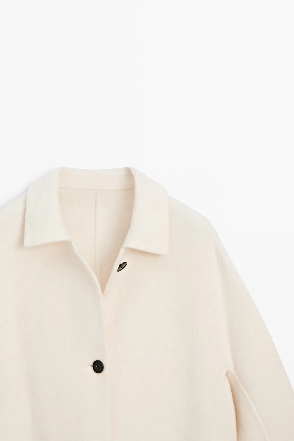 картинка Пальто Massimo Dutti Medium Single-breasted Wool Blend, кремовый от магазина Одежда+