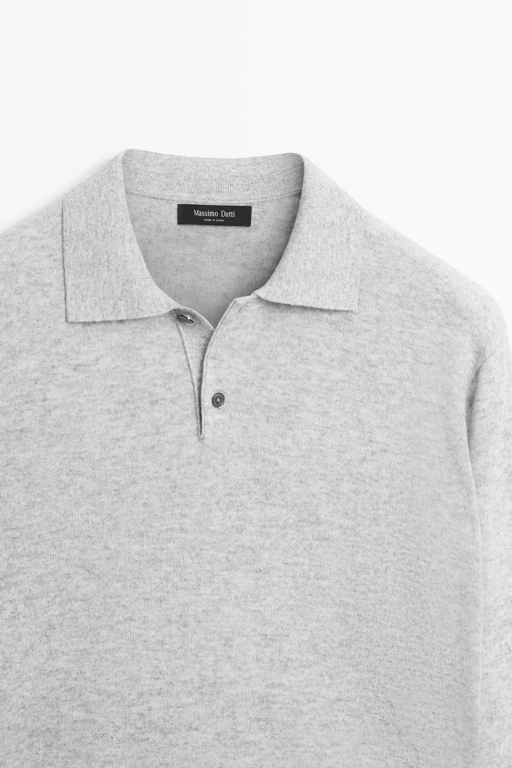 картинка Поло-свитер Massimo Dutti Wool Blend Knit, серый меланж от магазина Одежда+