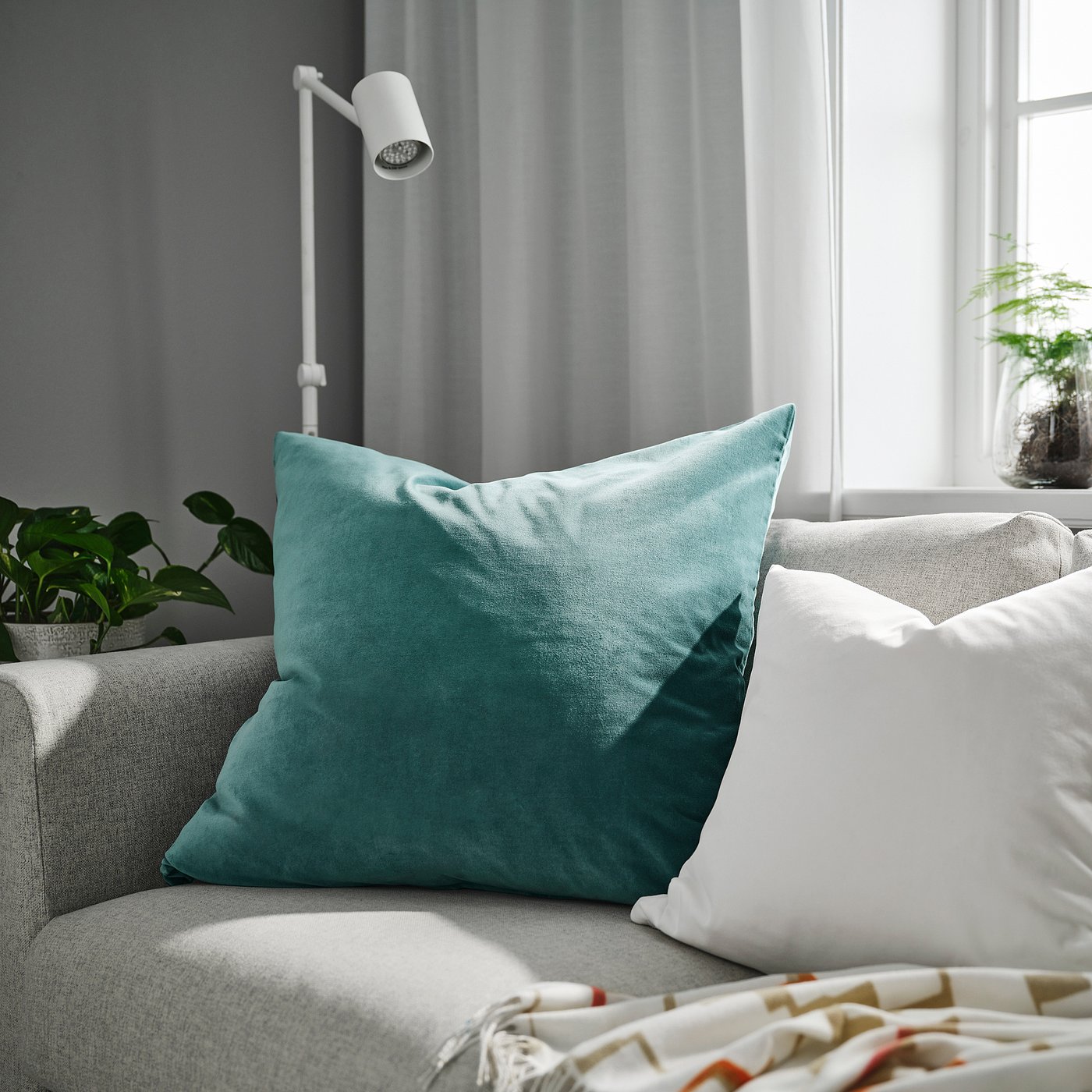картинка Наволочка, темно-серо-бирюзовая, 65х65 см Sanela IKEA от магазина Одежда+