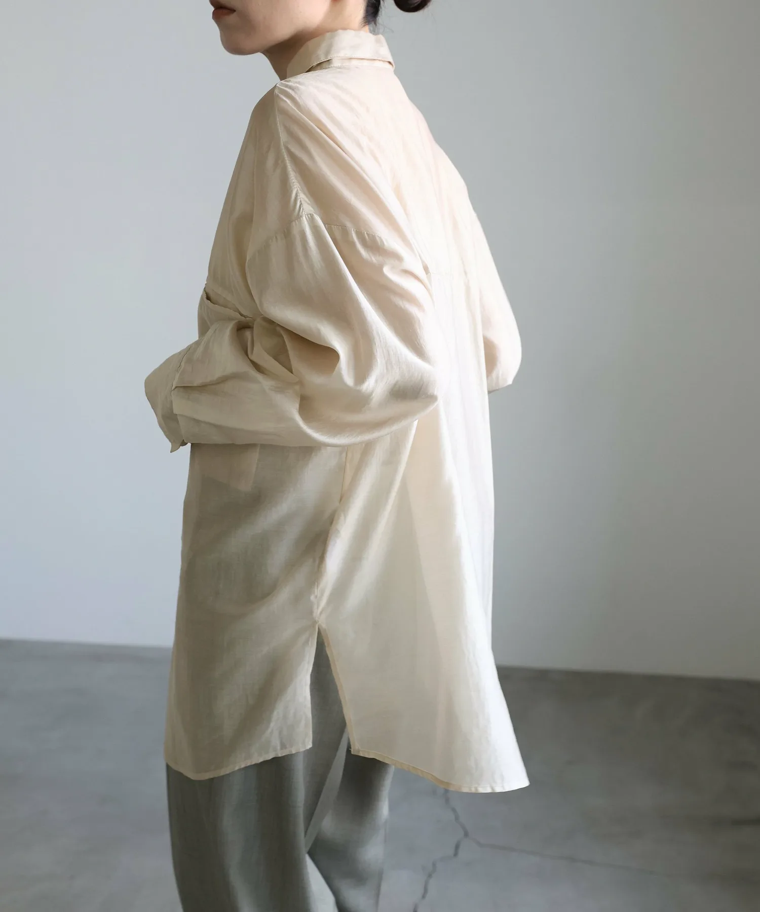 картинка Прозрачная рубашка оверсайз Select Moca, Beige-01 от магазина Одежда+