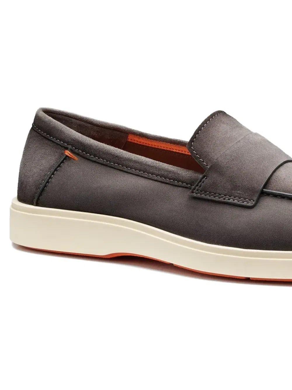картинка Замшевые пенни-лоферы Santoni, серый от магазина Одежда+