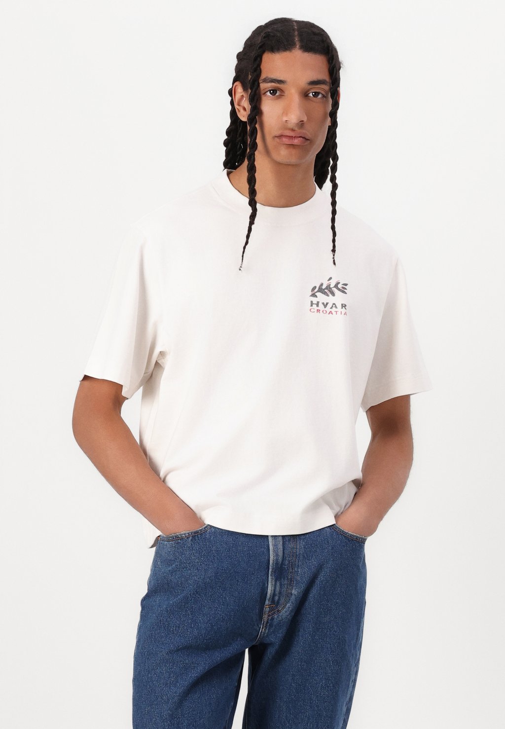 картинка Джинсы прямого кроя Abercrombie & Fitch Loose fit, темно-синий деним от магазина Одежда+
