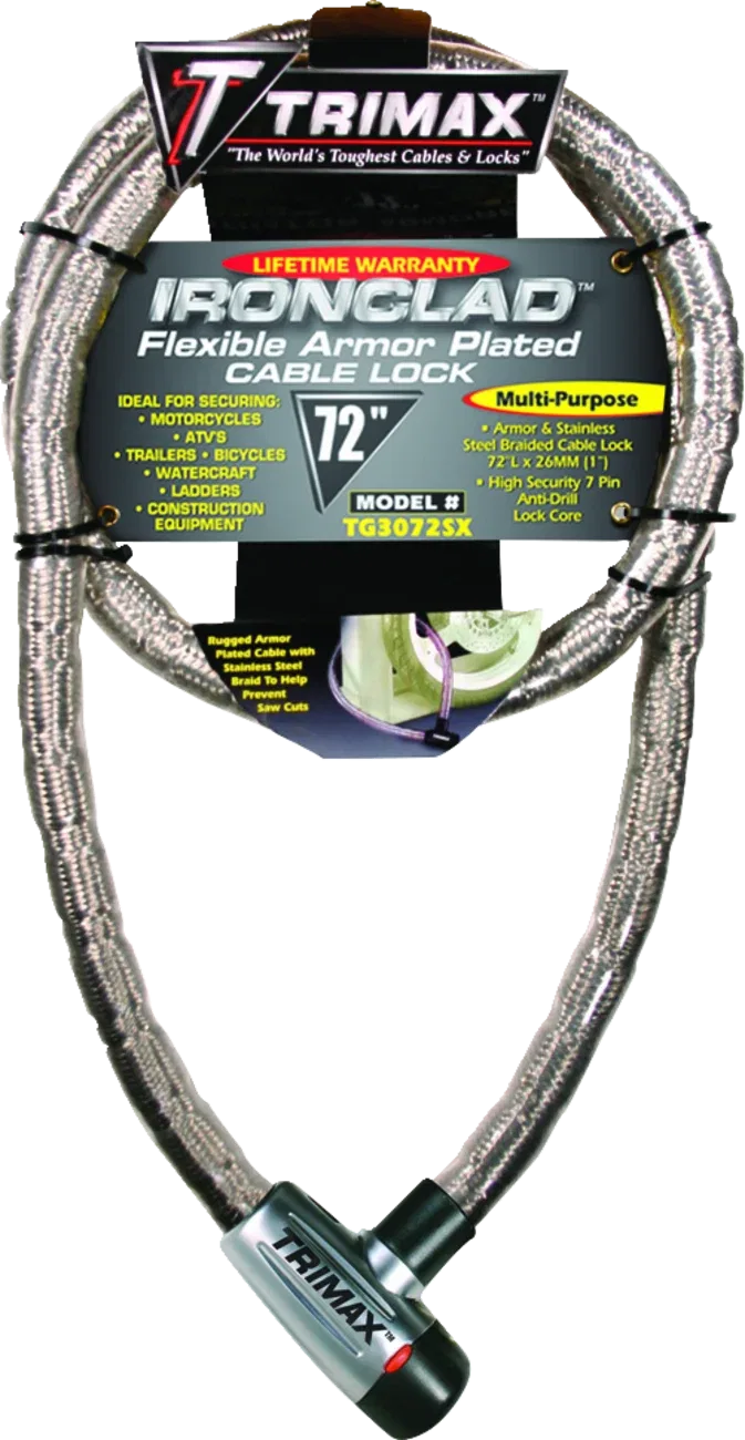 картинка Тросовый замок TRIMAX Braided Cable Lock 72" от магазина Одежда+