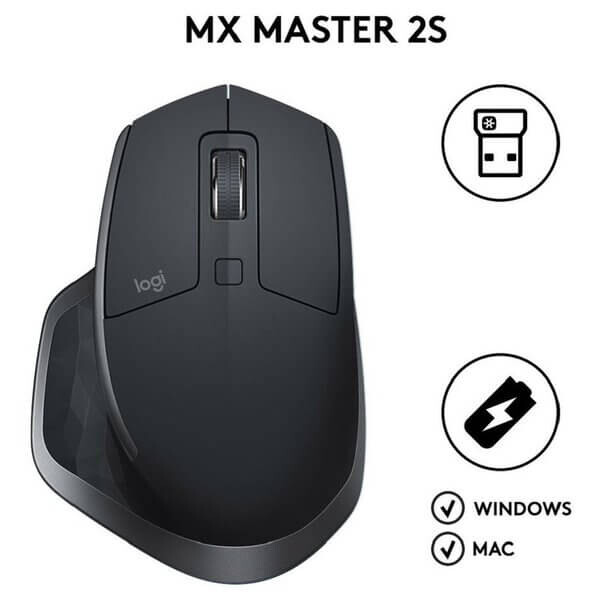 картинка Мышь беспроводная Logitech MX Master 2S, эргономичная, серый от магазина Одежда+