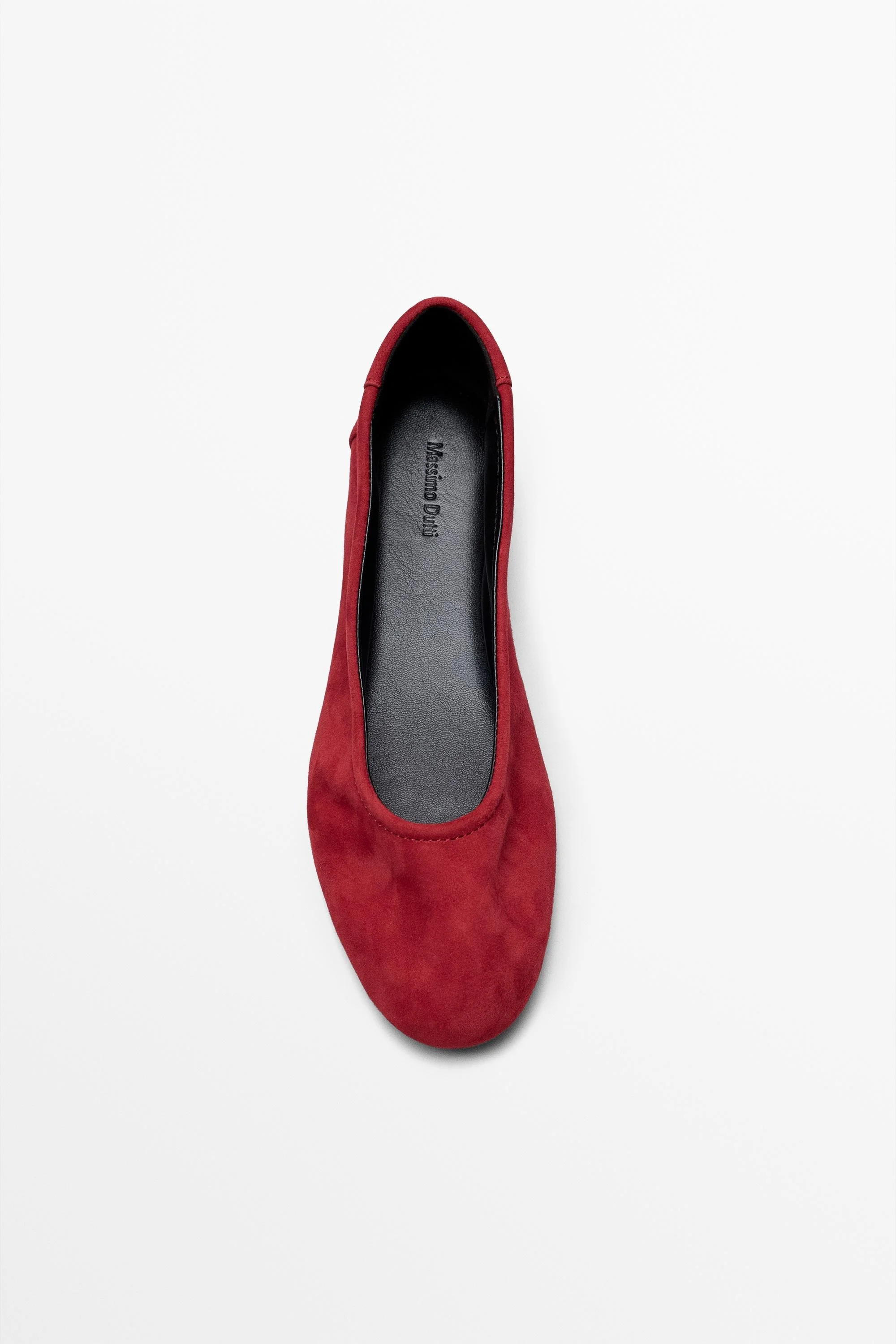 картинка Балетки женские Massimo Dutti Suede Round Toe, красный от магазина Одежда+
