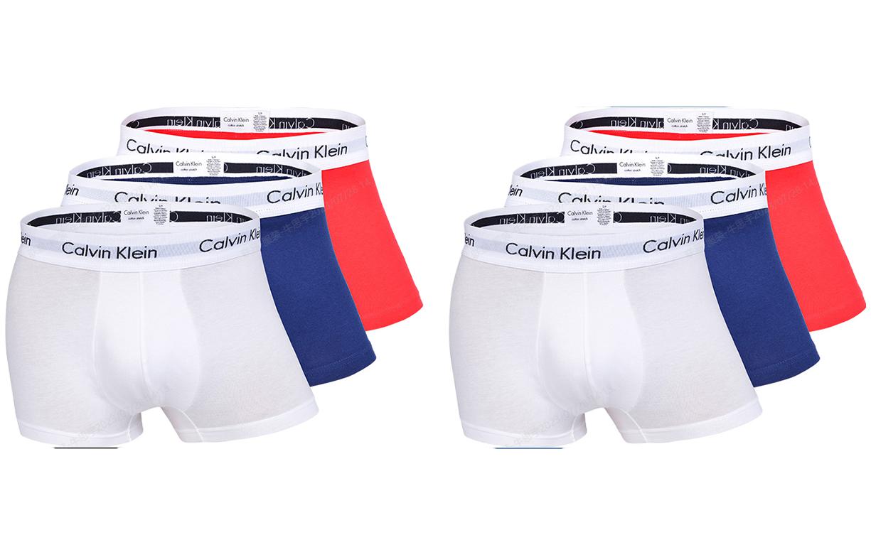 картинка Комплект трусов Calvin Klein, 3 предмета, белый/синий/красный от магазина Одежда+