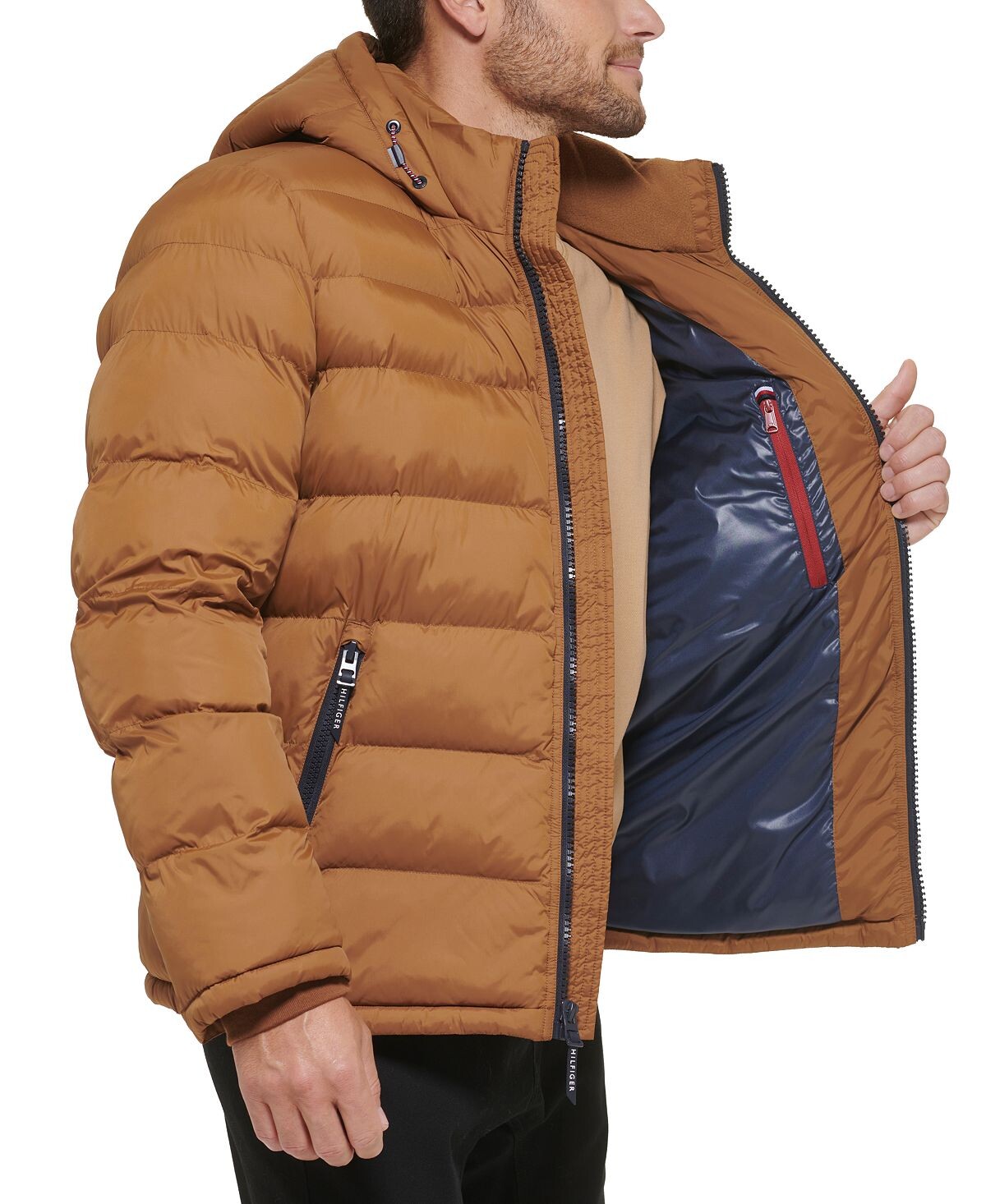 картинка Мужской стеганый пуховик Tommy Hilfiger, коричневый от магазина Одежда+