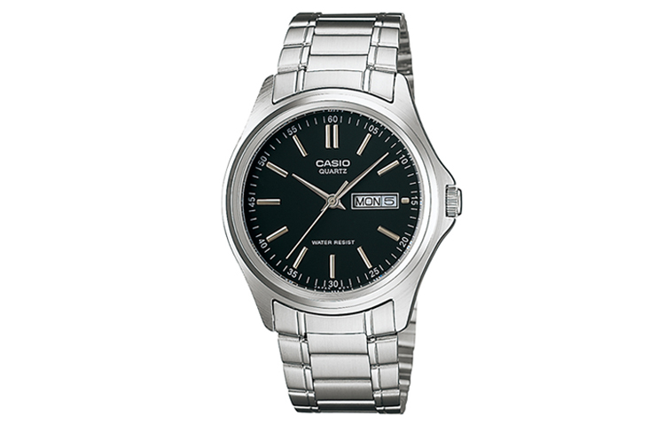 картинка Наручные часы Casio MTP-1239D-1A, серебристые с черным циферблатом от магазина Одежда+