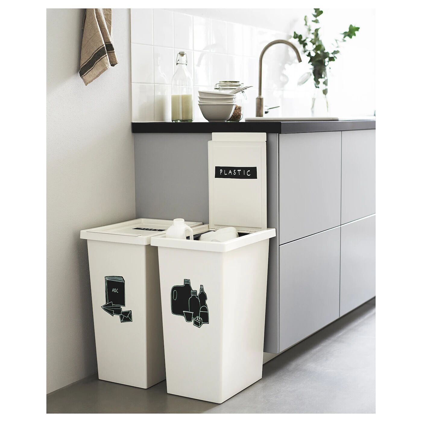картинка Ведро с крышкой, белое, 42 л, FILUR IKEA от магазина Одежда+