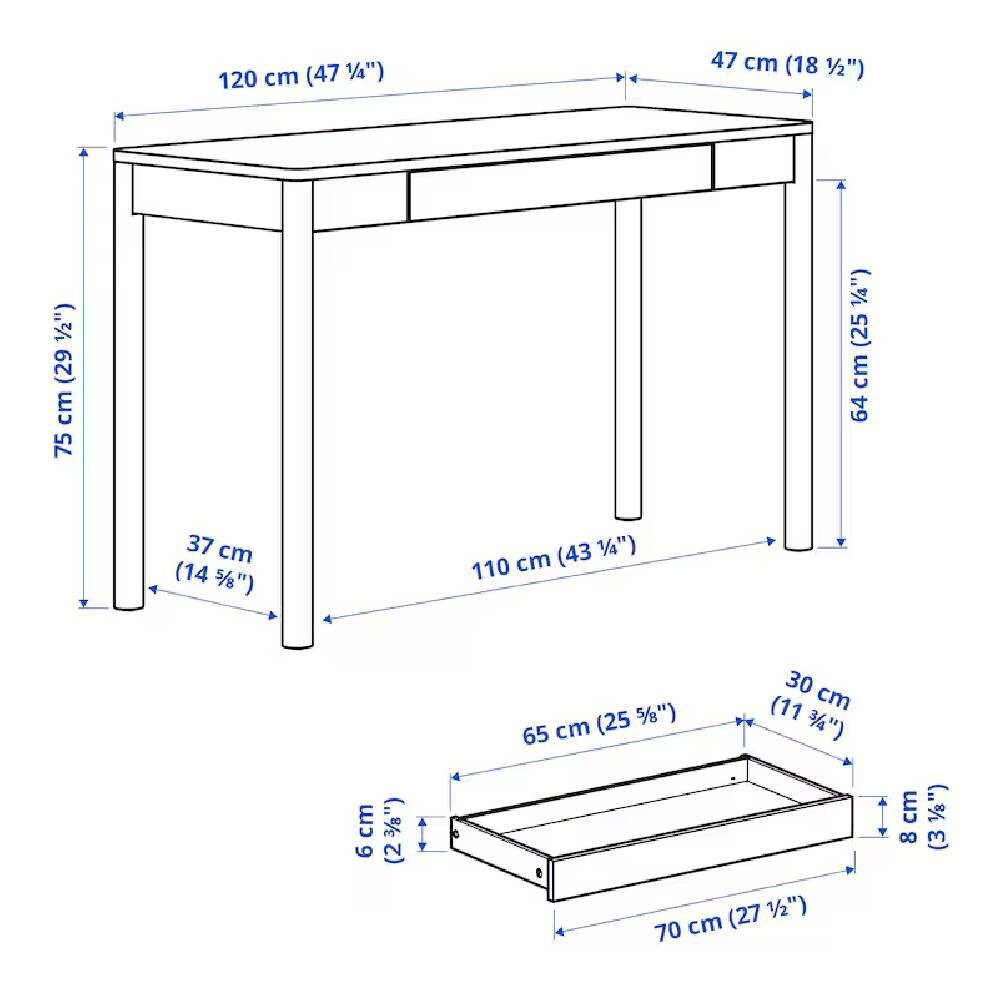 картинка Письменный стол IKEA TONSTAD, 120x47 см, дубовый шпон от магазина Одежда+