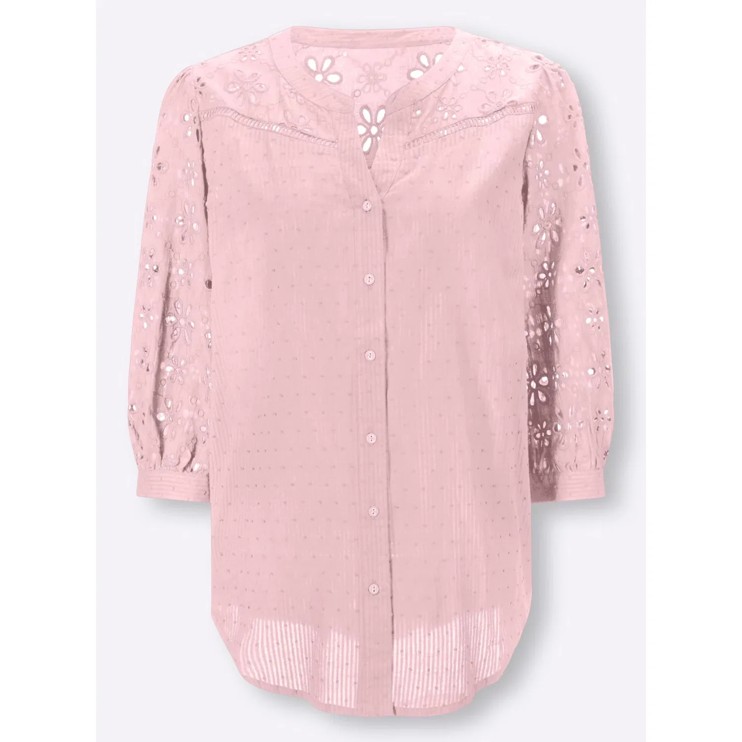картинка Женская блузка с кружевной вышивкой heine, Light Pink от магазина Одежда+