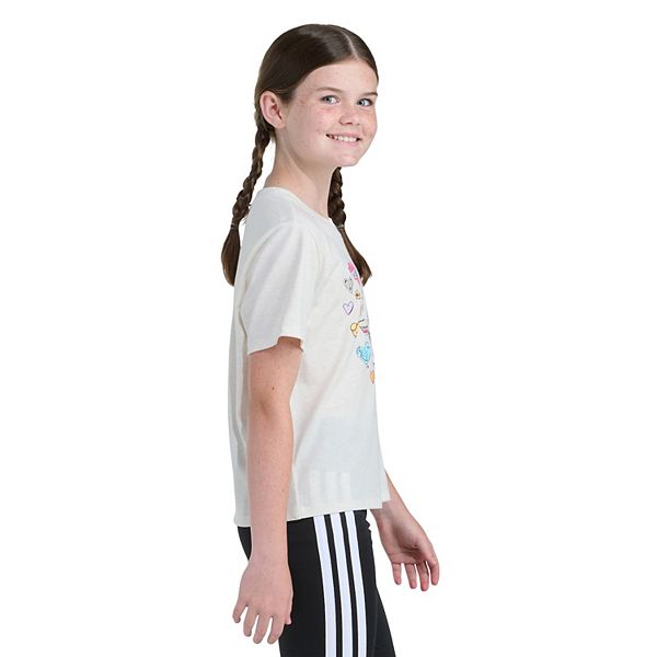 картинка Детская футболка с принтом Girls 7-16 Adidas, Oatmeal от магазина Одежда+