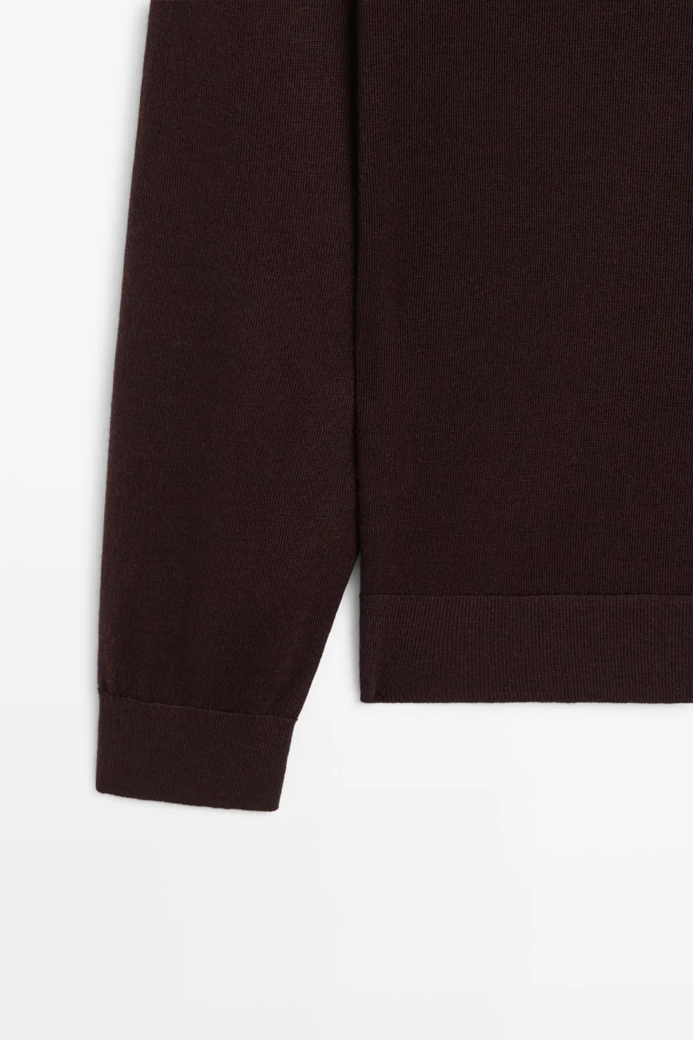 картинка Поло-свитер Massimo Dutti 100% Merino Wool Knit, бордовый от магазина Одежда+