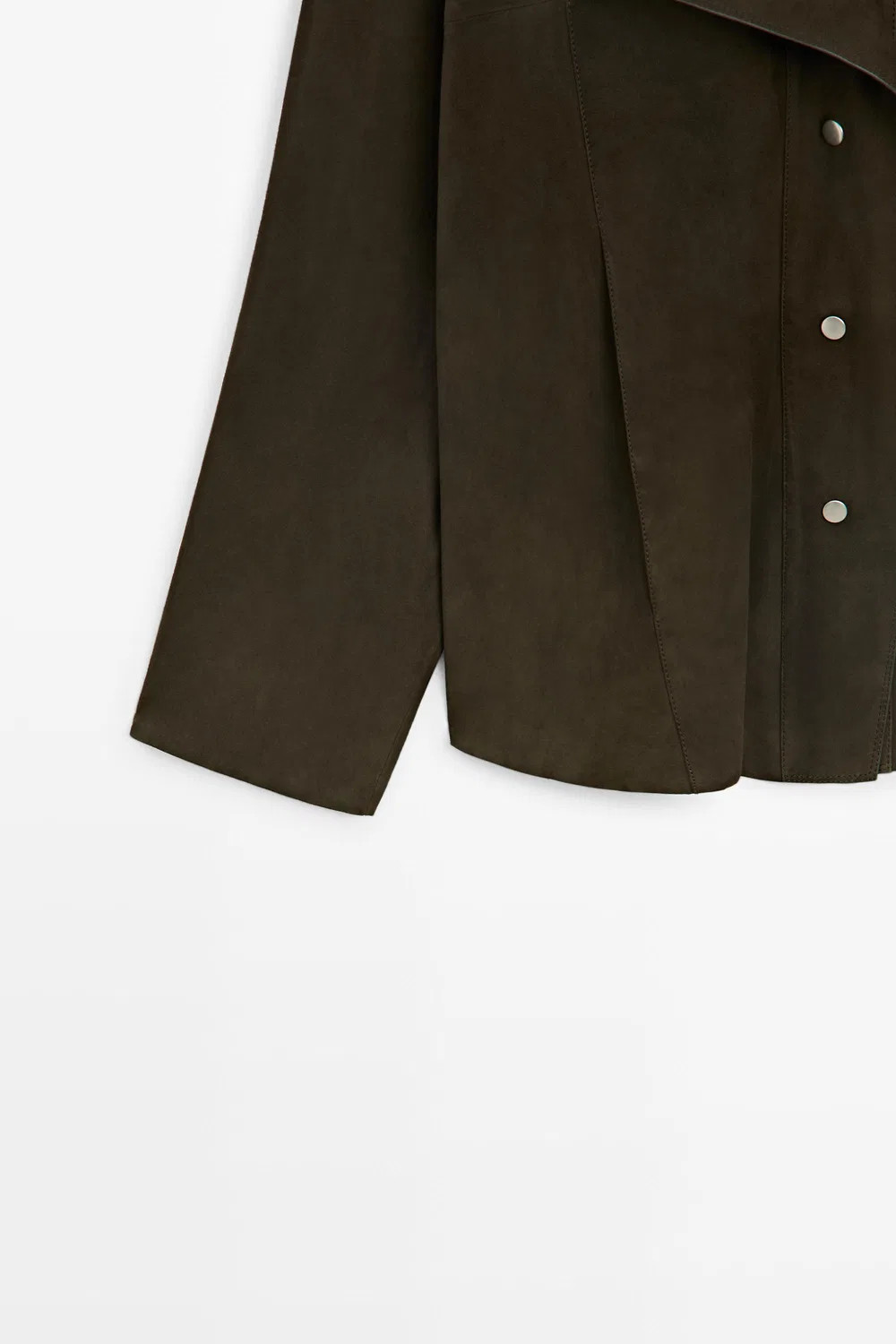 картинка Куртка Massimo Dutti High-Neck Suede, хаки от магазина Одежда+
