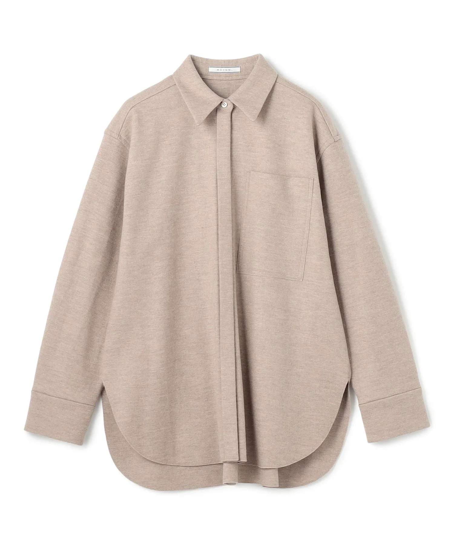 картинка MONTAIGNE / Шерстяная рубашка оверсайз Beige,, Top Taupe[033] от магазина Одежда+