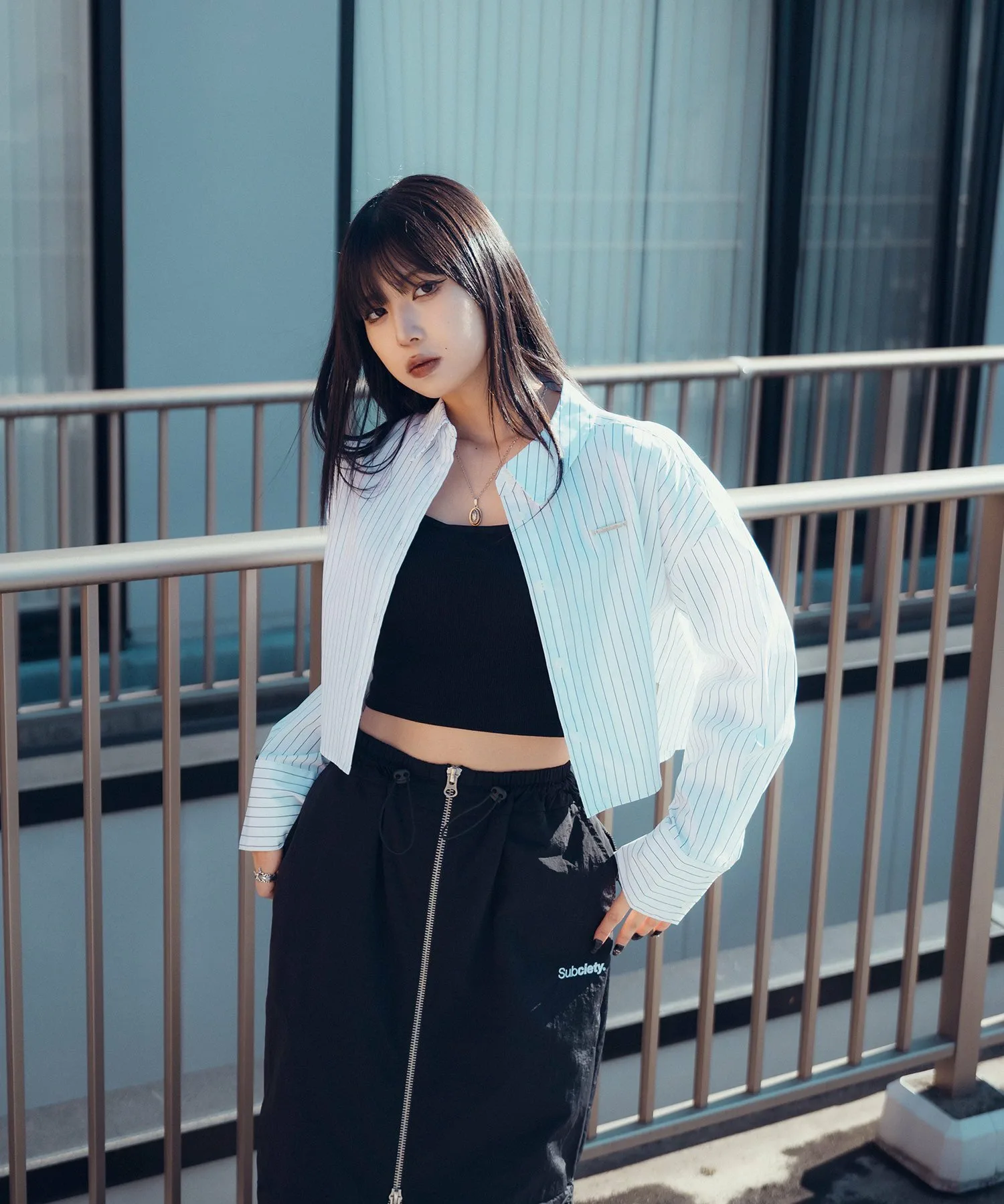 картинка Укороченная рубашка Subciety, STRIPE от магазина Одежда+