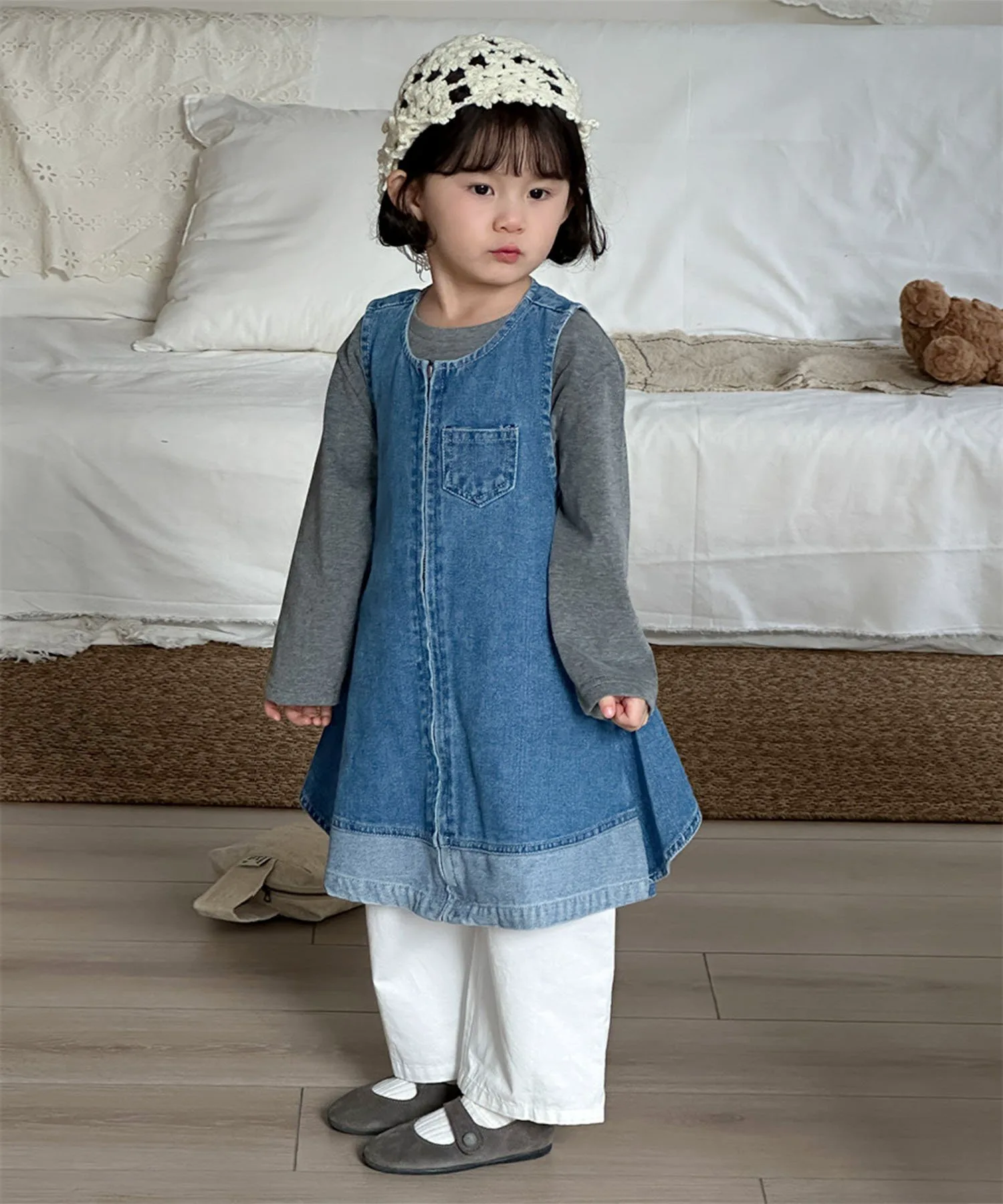 картинка Детское джинсовое платье на молнии Aimoha Kids, Navy от магазина Одежда+
