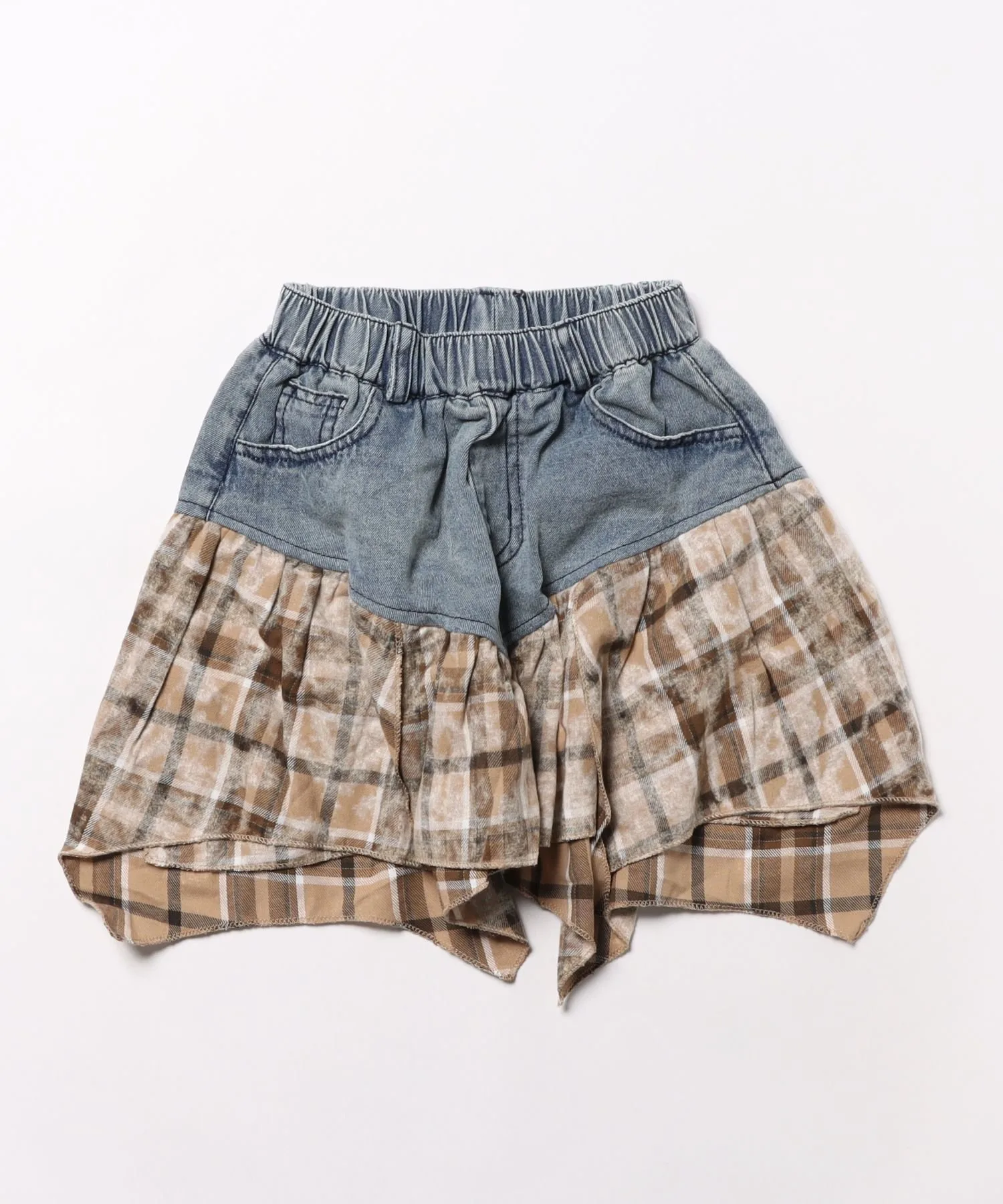 картинка Джинсовая юбка в клетку Aimoha Kids, blue от магазина Одежда+