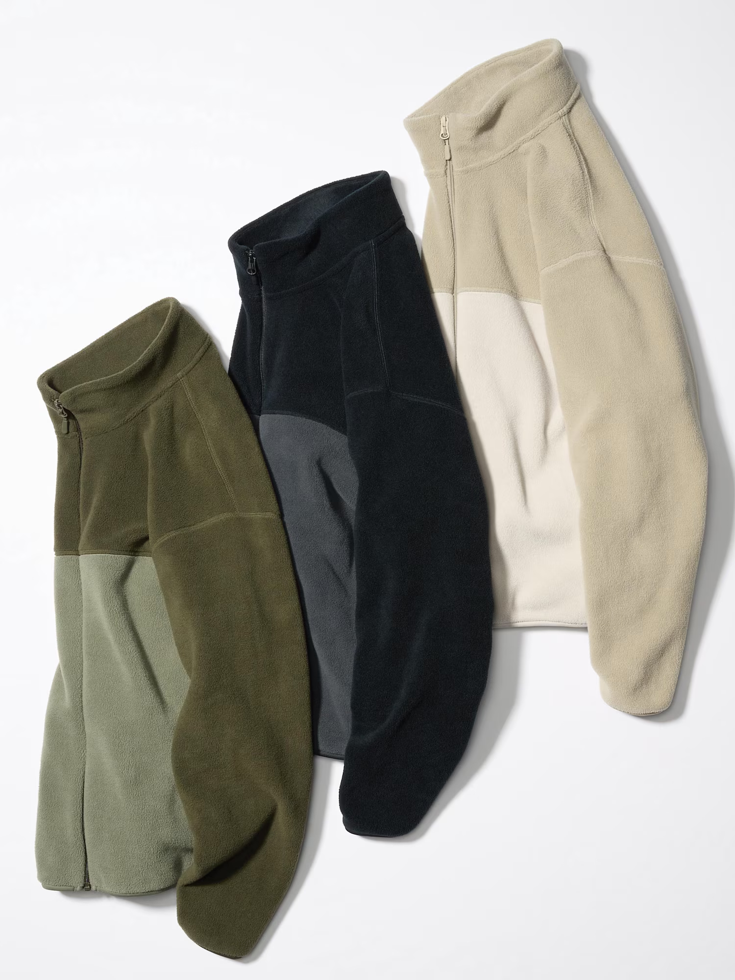 картинка Куртка Uniqlo Fleece Full-Zip (Colour Block), 31 бежевый от магазина Одежда+