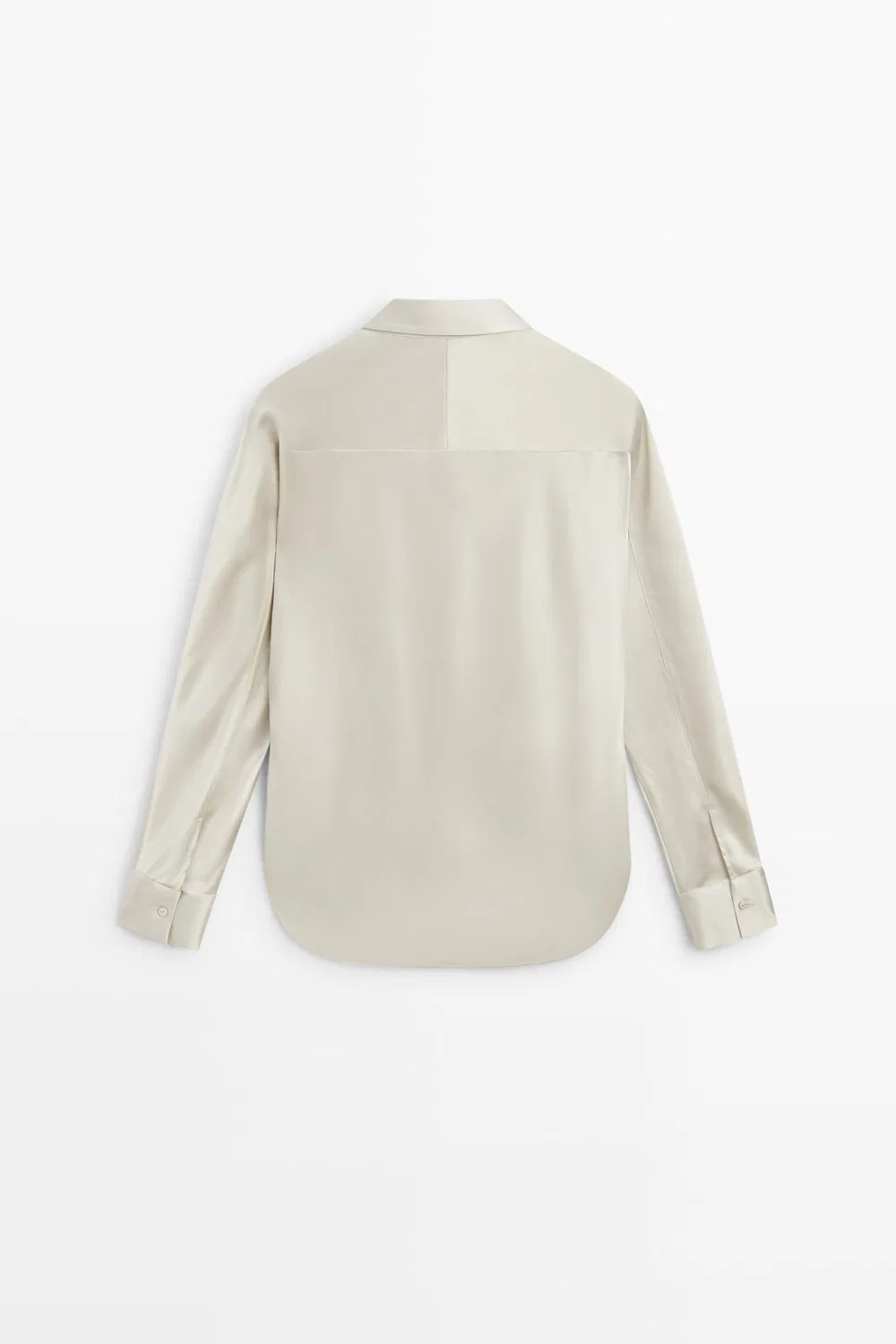 картинка Рубашка Massimo Dutti, атласная, серебряный от магазина Одежда+