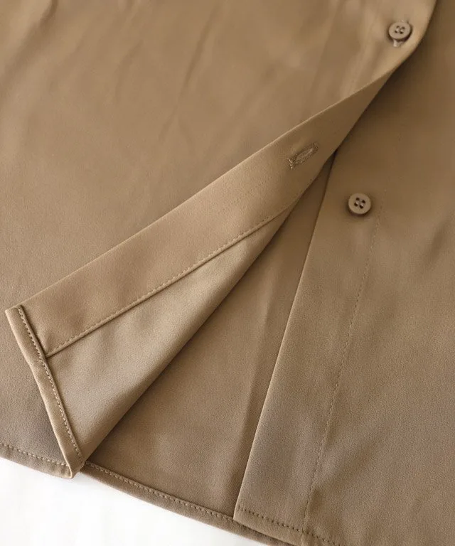 картинка Базовая атласная рубашка Rasw, beige от магазина Одежда+