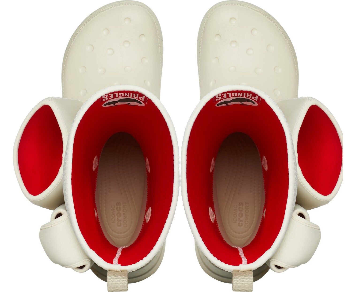 картинка Сапоги женские Crocs Classic x Pringles водонепроницаемые, кремовый от магазина Одежда+
