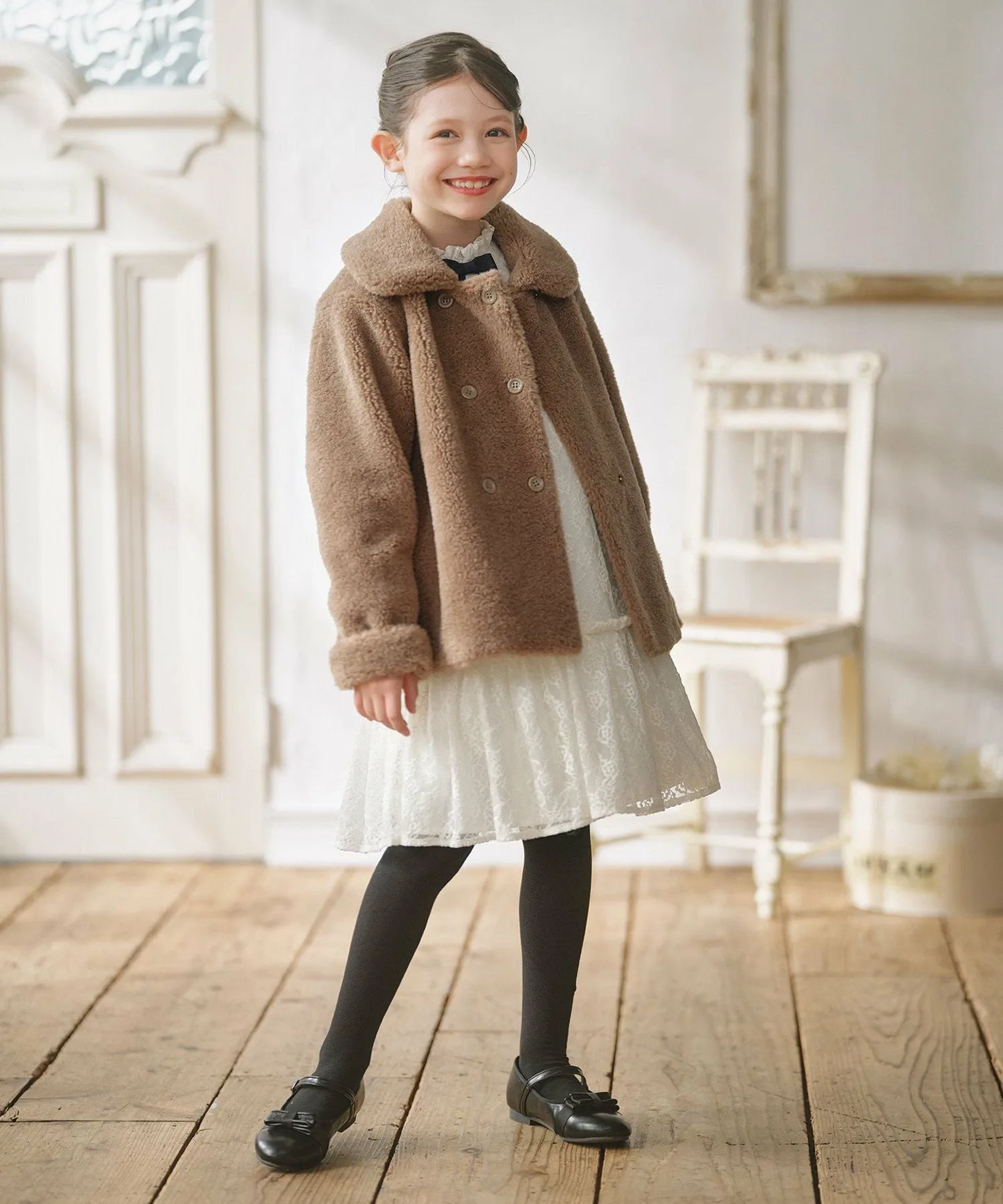 картинка [110-140 см] Серебристое пальто-бушлат Kids Suite, Brown [030] от магазина Одежда+