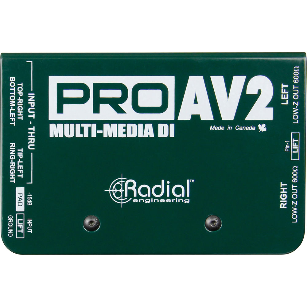 картинка Директ-бокс Radial Engineering ProAV2 Passive Stereo Multimedia R800 1115 от магазина Одежда+