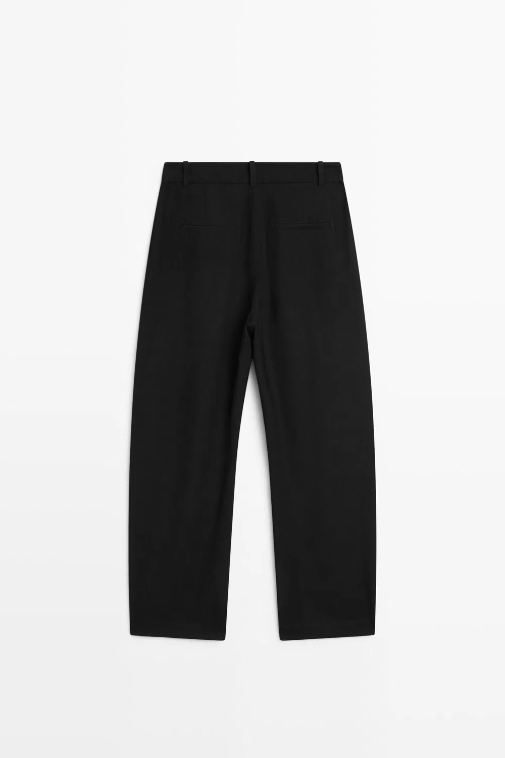 картинка Брюки Massimo Dutti, складчатые, бочкообразный крой, черный от магазина Одежда+