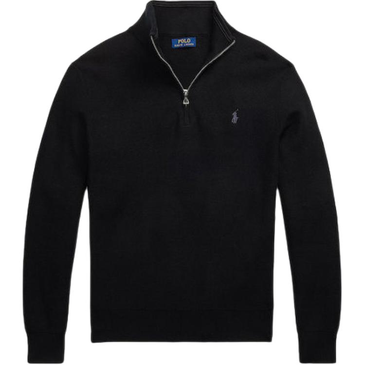 картинка Поло пони с вышивкой хлопковый джемпер Polo Ralph Lauren, черный от магазина Одежда+