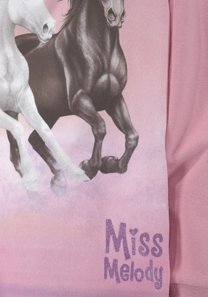 картинка Длинный свитшот Miss Melody для любителей лошадей, розовый от магазина Одежда+