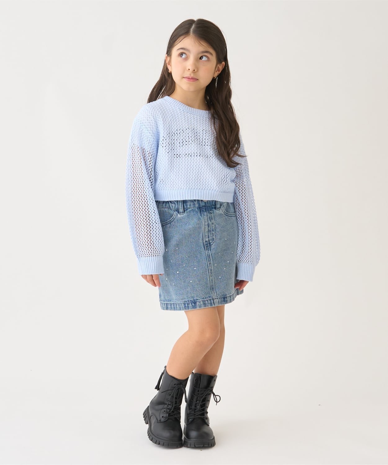 картинка Джинсовая юбка со стразами Minimal, blue от магазина Одежда+