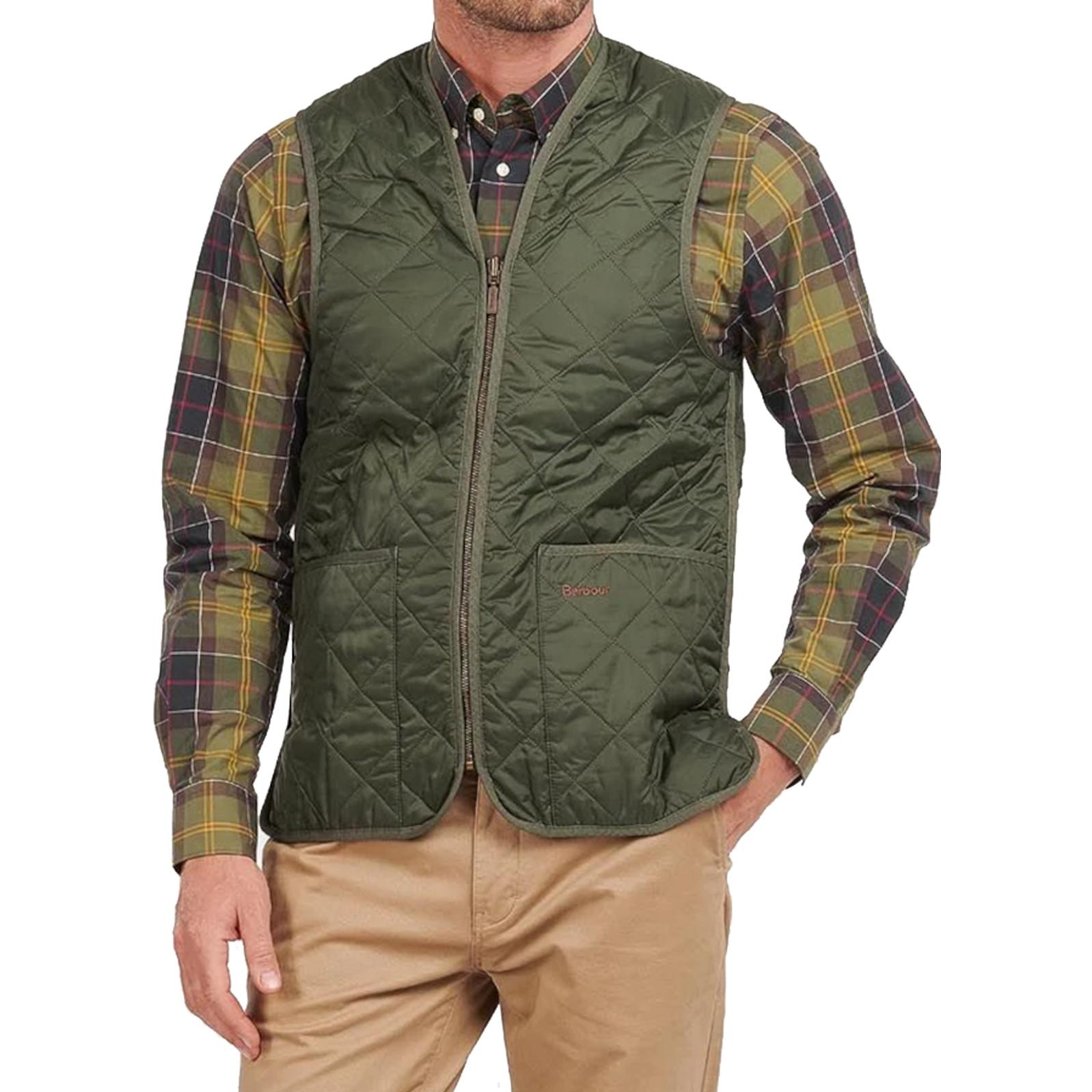 картинка Реверсивная клетчатая стеганая жилетка с молнией BARBOUR, зеленый от магазина Одежда+