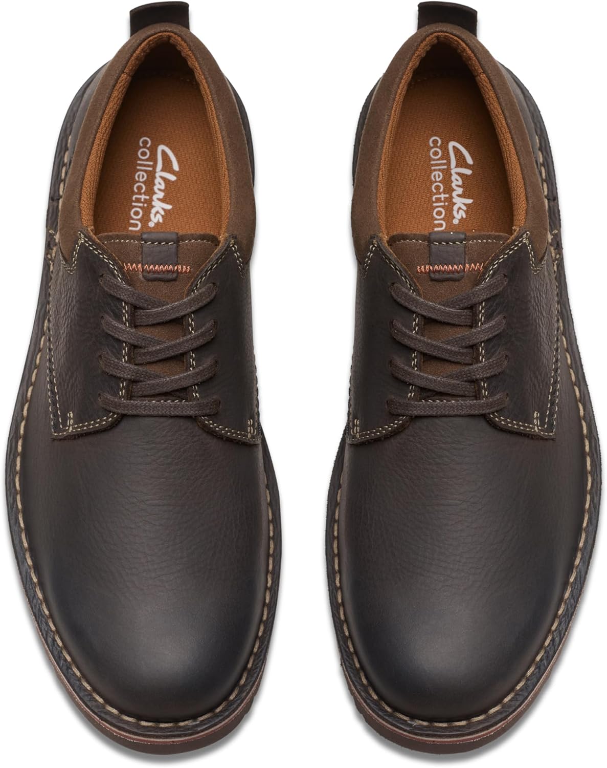 картинка Оксфорды мужские Clarks Eastridge, низкие, темно-коричневые от магазина Одежда+