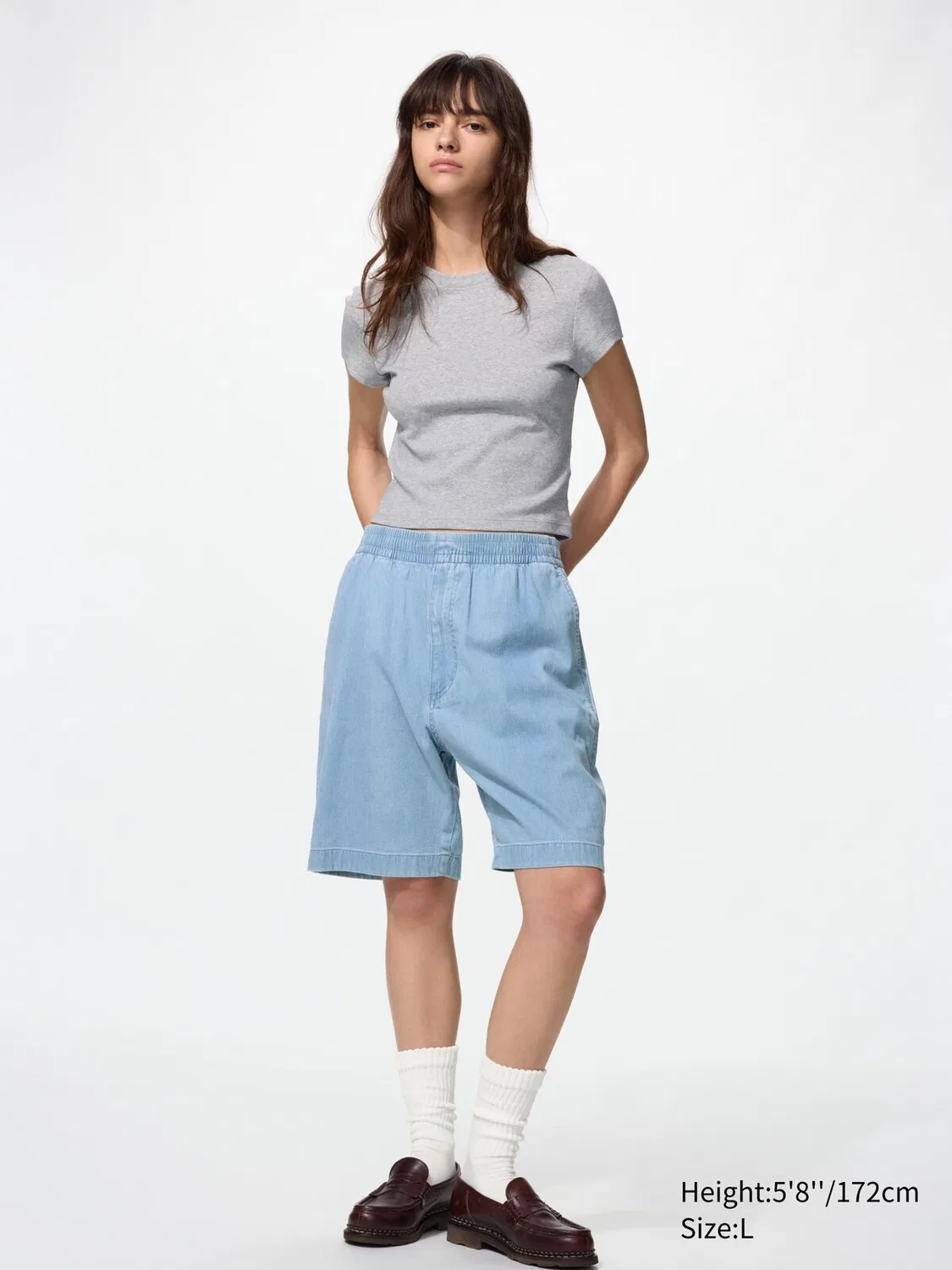 картинка Шорты Uniqlo, джинсовые, темно-серый от магазина Одежда+