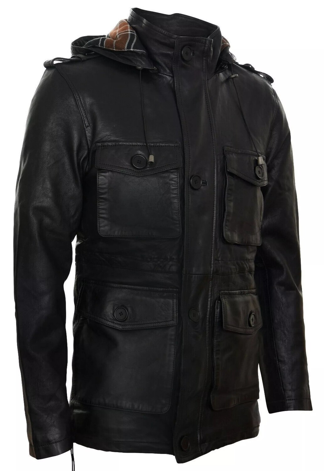 картинка Кожаный плащ с капюшоном-Medellin Infinity Leather, черный от магазина Одежда+