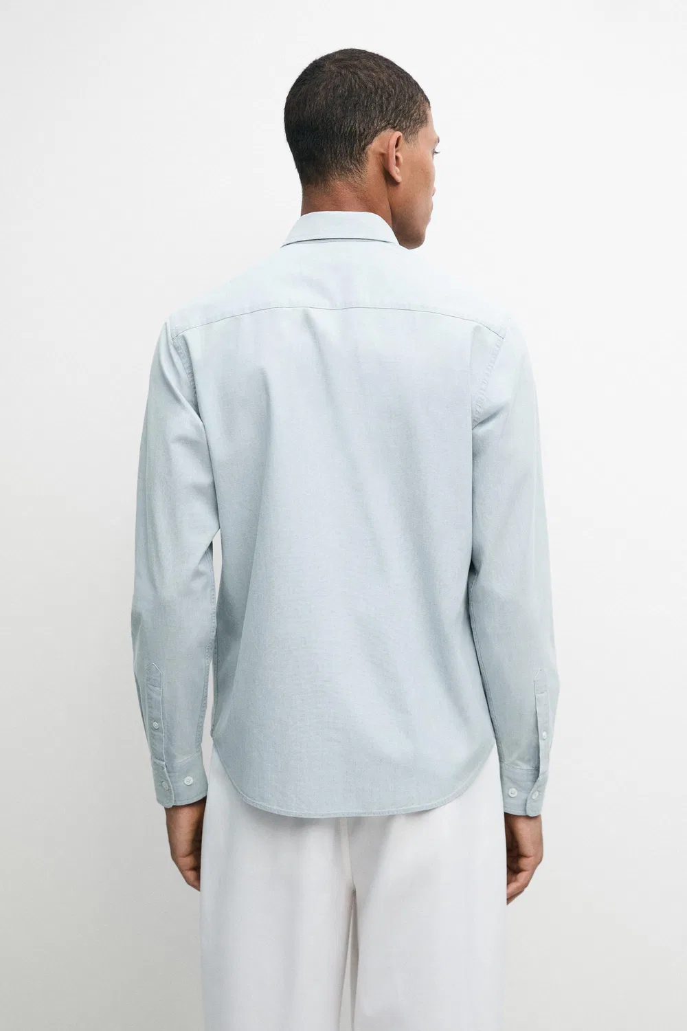 картинка Рубашка Massimo Dutti 100% Cotton Denim, небесно-голубой от магазина Одежда+