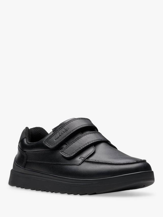 картинка Школьные туфли Clarks Keelan Flare, кожаные, на липучках, черные от магазина Одежда+