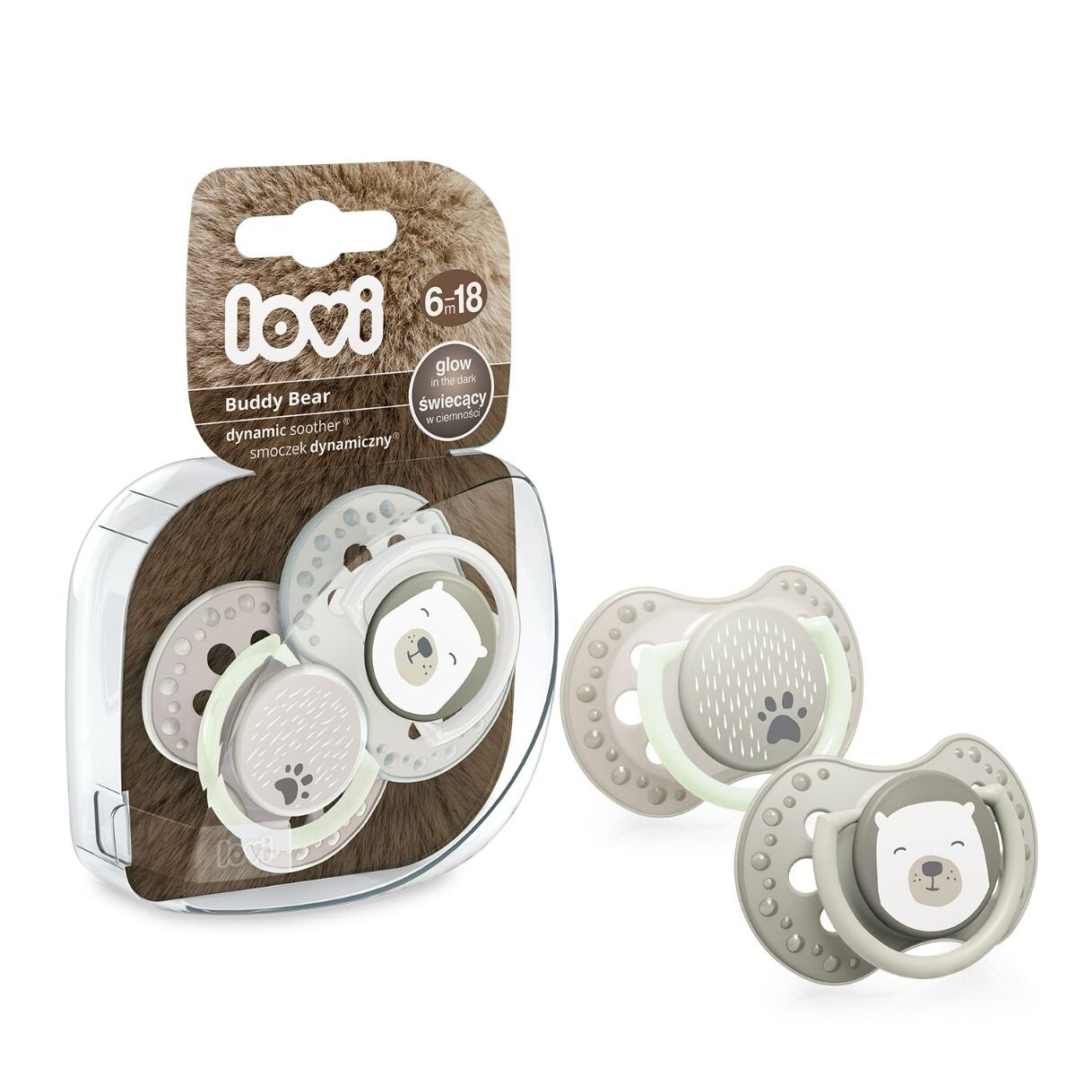 картинка Детская соска Lovi Buddy Bear 6-18m, 2 шт от магазина Одежда+