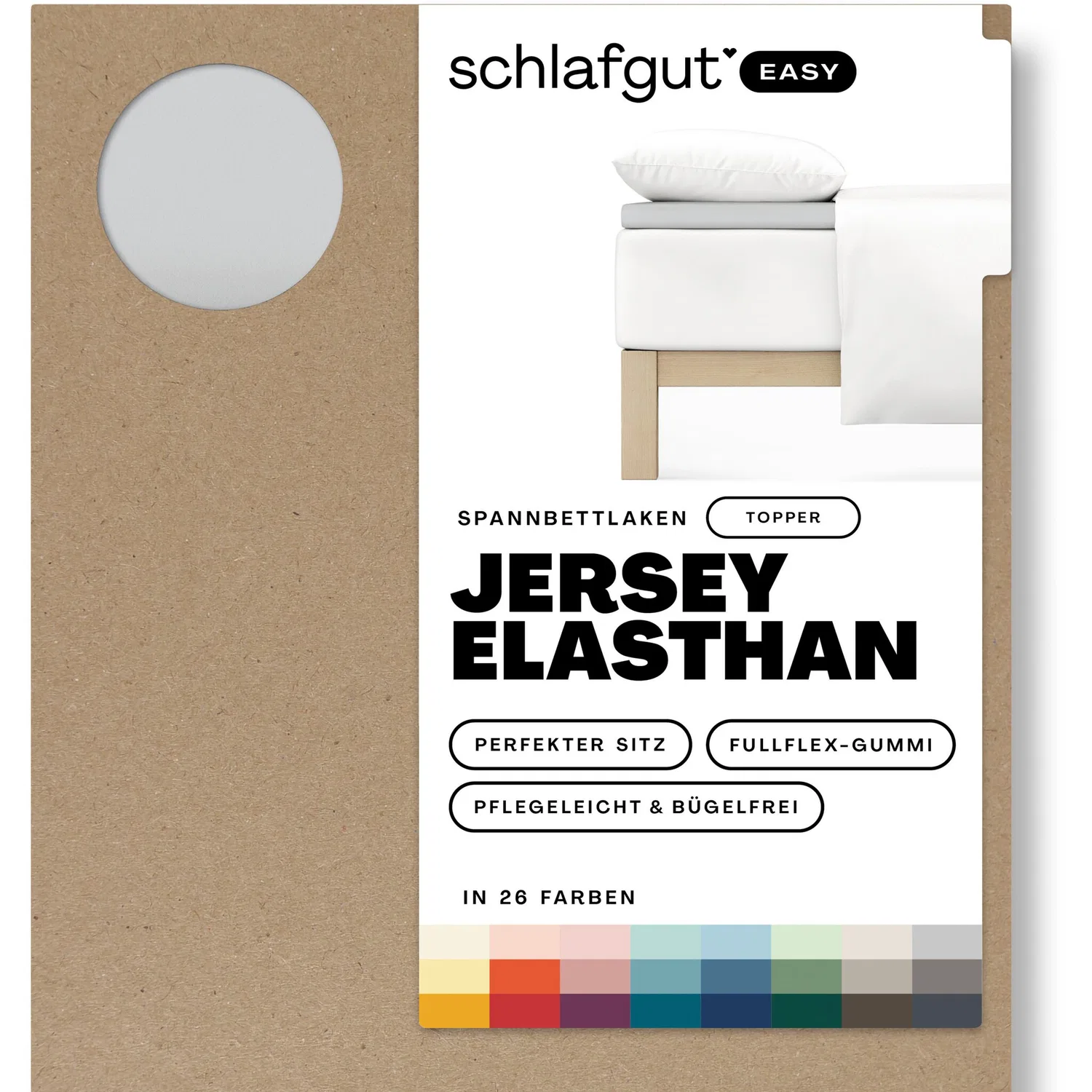 картинка Наматрасник натяжной Jersey Elasthan Schlafgut, Grey Light от магазина Одежда+