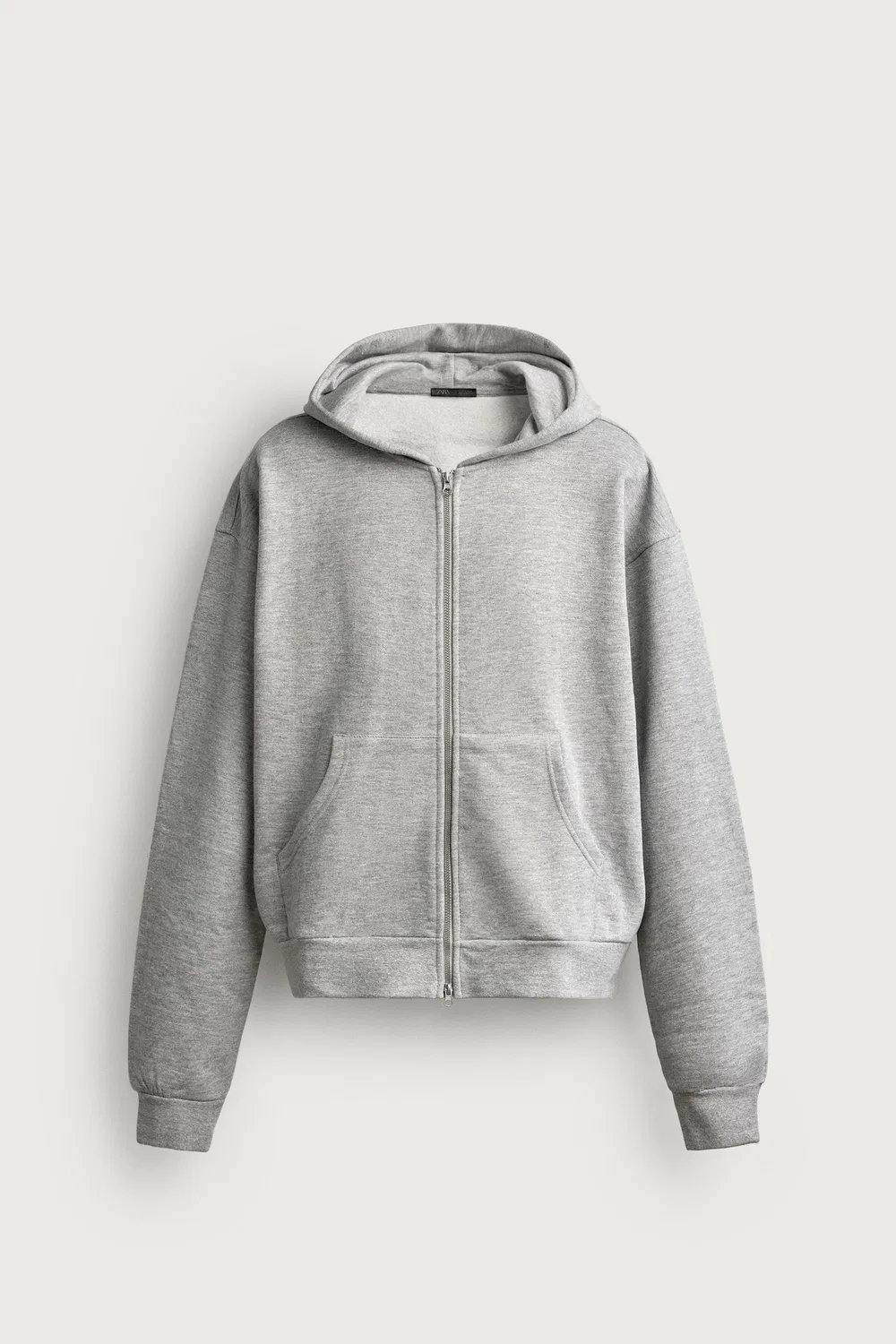 картинка Простая толстовка свободного кроя на молнии. ZARA, Grey marl от магазина Одежда+