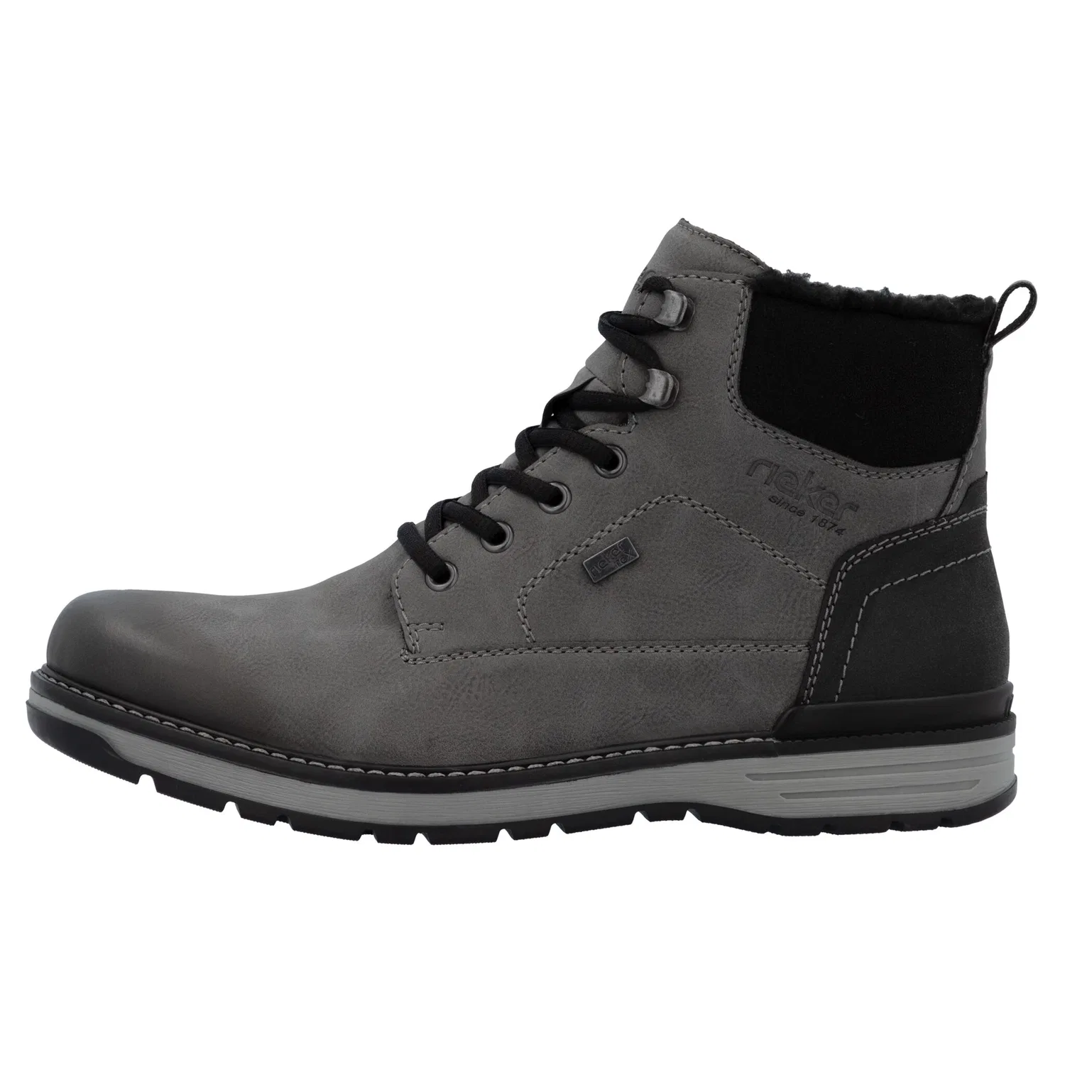 картинка Мужские зимние дутики с Warmfutter Rieker, Dark Gray-Black от магазина Одежда+