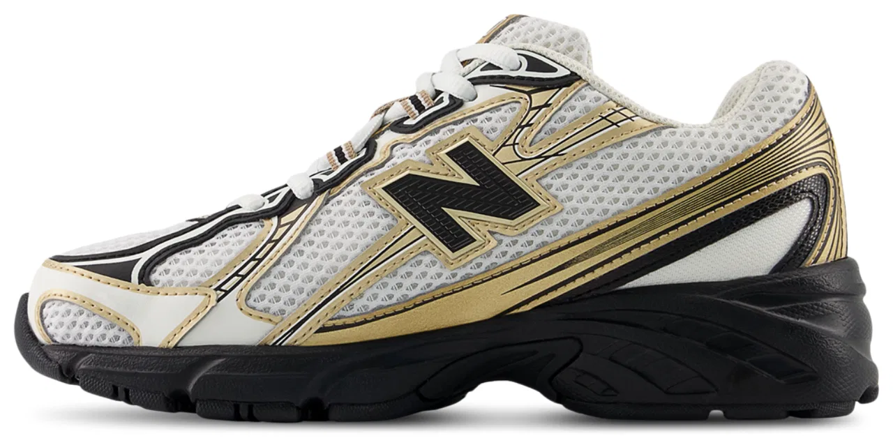 картинка Кроссовки для мальчиков 740 New Balance, цвет White/Gold/Black от магазина Одежда+