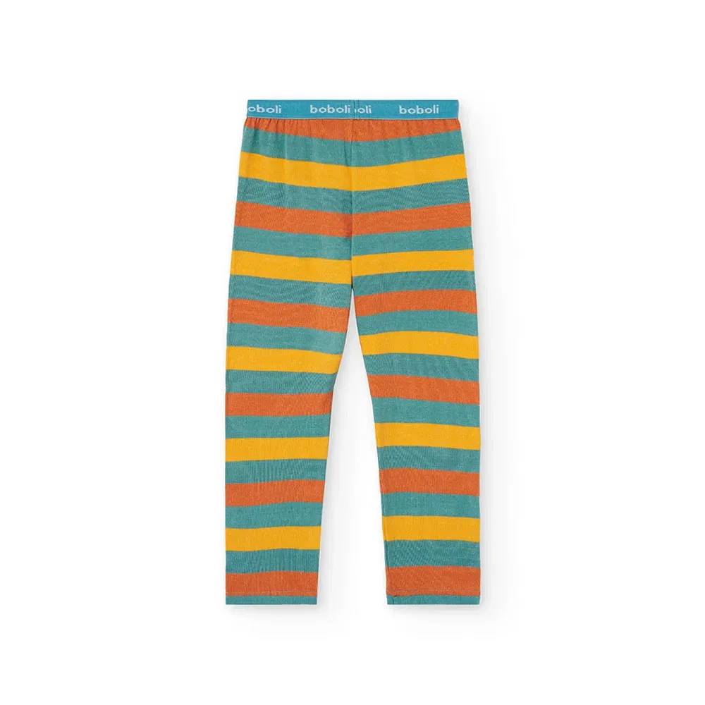 картинка Пижама длинный рукав Boboli Ribbed Striped, синий от магазина Одежда+
